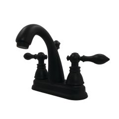 American Classic 4 in. Centerset Bathroom Faucet with Plastic Pop-Up, Matte Black