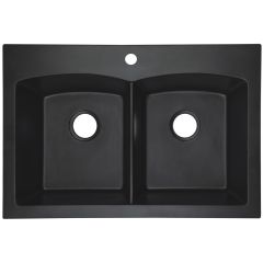 Dual Mount 50/50 Granite Composite Kitchen Sink GS3322955B