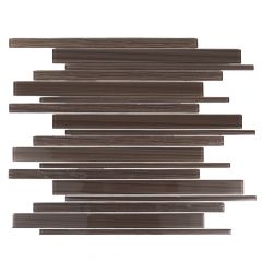 Linear Cappuccino Glass Mosaic Tile