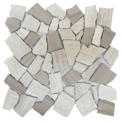 Florida Tile Rustic Birch Flat Pebbles Mosaic Tile 12" x 12"