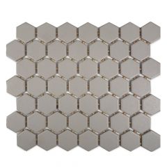 Starting Line Gray Hexagon Mosaic Ceramic Wall Tile 10" x 12"
