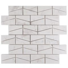 White Wedge Mosaic Tile
