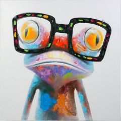 Hipster Froggy Acrylic Painting