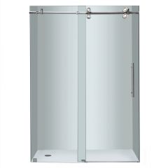 48" Stainless Steel Frameless Sliding Shower Door