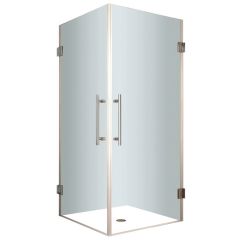 SEN989 Stainless Steel Frameless Dual Door Square Shower Enclosure