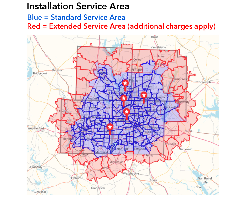 Installation Service Area Map